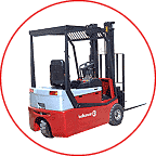 Three-wheel counterbalanced electric fork lift trucks 