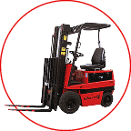 Four-wheel counterbalanced electric fork lift trucks