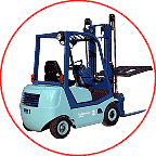 Engine-powered counterbalanced fork lift trucks with diesel and LPG engine